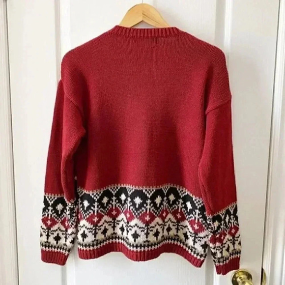 Vintage  Cleo Cardigan Animal Embroidered Grandma Sweater Red Blue Size Medium - Picture 6 of 16
